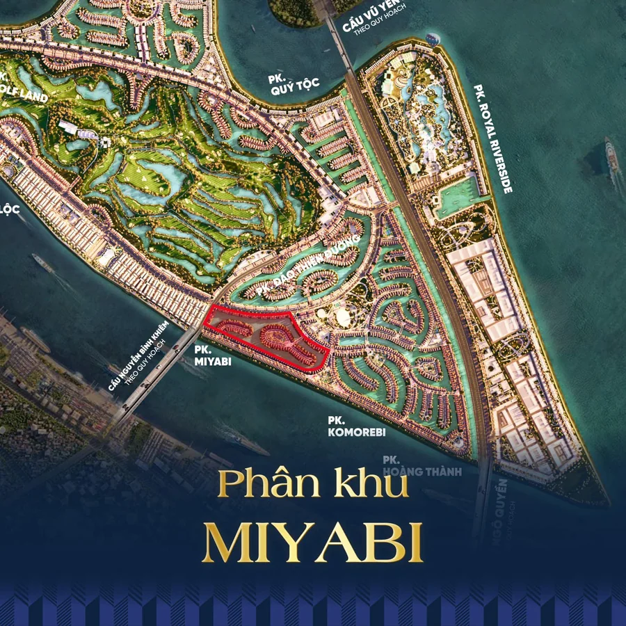 Vị trí phân khu Miyabi trên bản đồ Vinhomes Royal Island