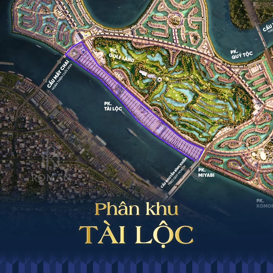 Vị trí phân khu Tài Lộc trên bản đồ Vinhomes Royal Island