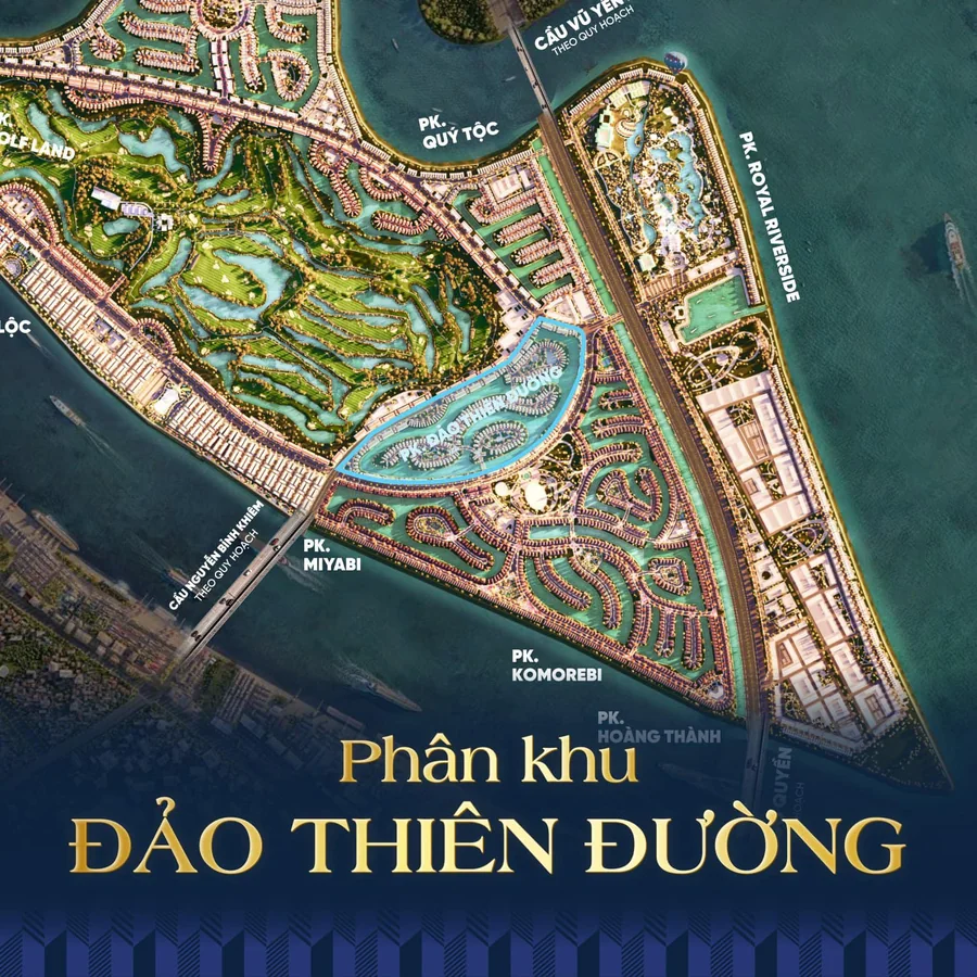 Vị trí phân khu Đảo Thiên Đường trên bản đồ Vinhomes Royal Island